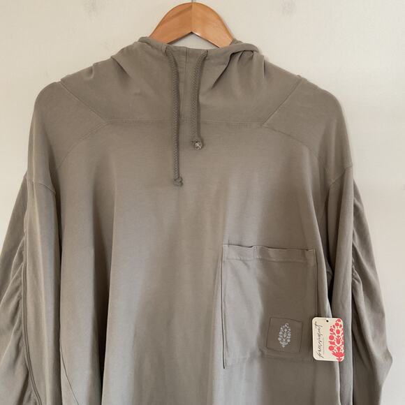 Free People FP MOVEMENT Hot Shot Hooded Layer Slouchy Fit Hoodie XS Sage Stone - Picture 4 of 12